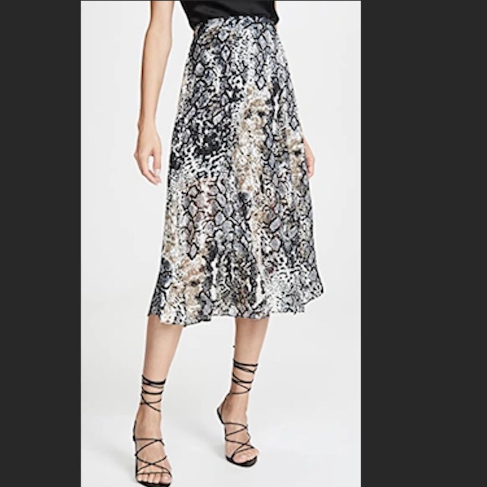Alice + Olivia Athena Snake Print Double Slit Skirt Size 4